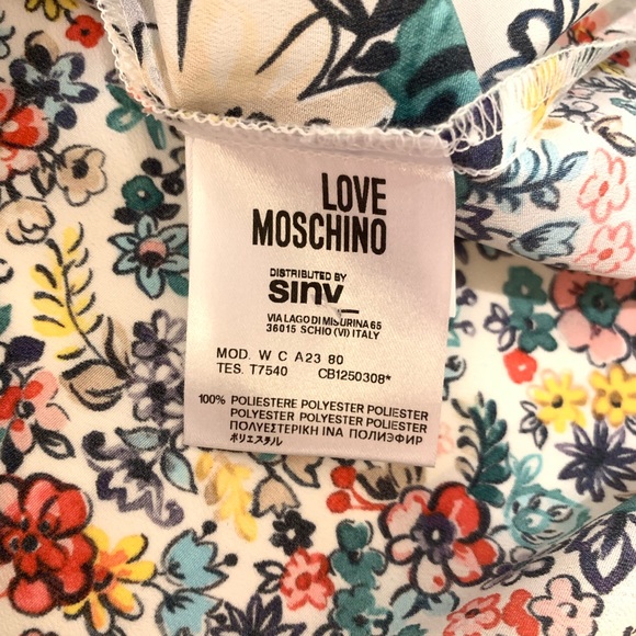 LOVE MOSCHINO Flower Geometric Pattern Blouse Sz38 - Picture 4 of 5